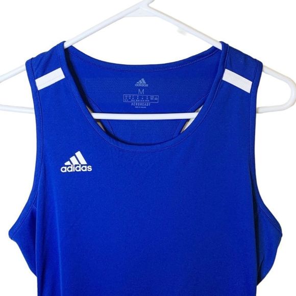 Adidas Tank Top NWOT Workout Royal Blue Loose Fit Racerback Aeroready Medium - Picture 2 of 7